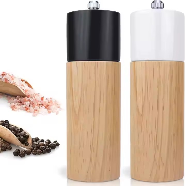 6 Inch Ceramic+Wood Pepper Grinder Mil