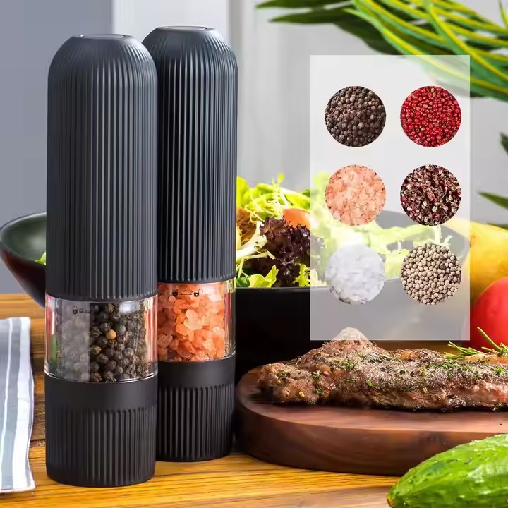 Soft Feel Electric Plastic Salt Pepper Grinder